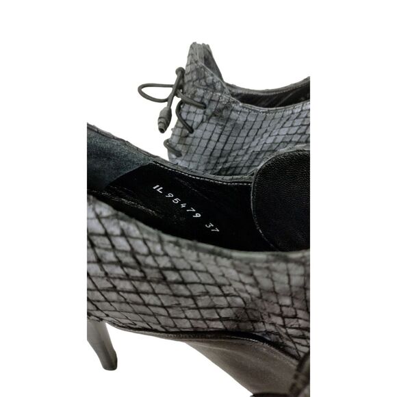 Stuart Weitzman Snake Leather Platform Peeptoe Lace-Up Stilettos Heels Size 37 - Picture 12 of 15